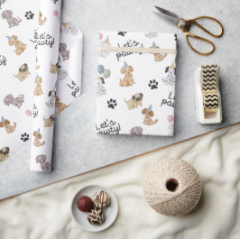 Papel de Regalo Cumpleaños Perrito Divirtámonos