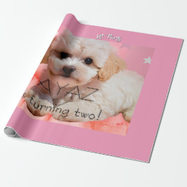 Papel De Regalo Cumpleaños Perro Fiesta 