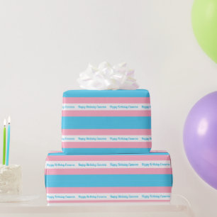 Papel De Regalo Cumpleaños Personalizado Bandera Transgénero