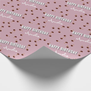Papel De Regalo Cumpleaños Personalizado Cereza Dulce