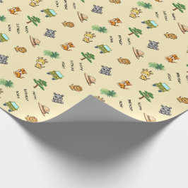 Papel De Regalo Cumpleaños personalizado de animal de safari de co