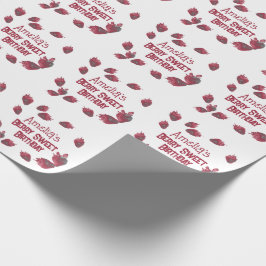Papel De Regalo Cumpleaños personalizado de fresa