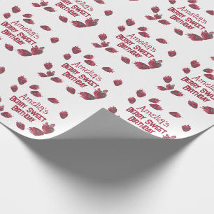 Papel De Regalo Cumpleaños personalizado de fresa
