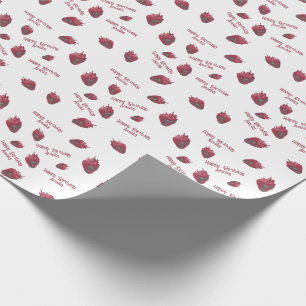 Papel De Regalo Cumpleaños personalizado de fresa