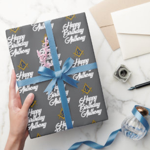 Papel De Regalo Cumpleaños Personalizado de la Escuadra Masónica F