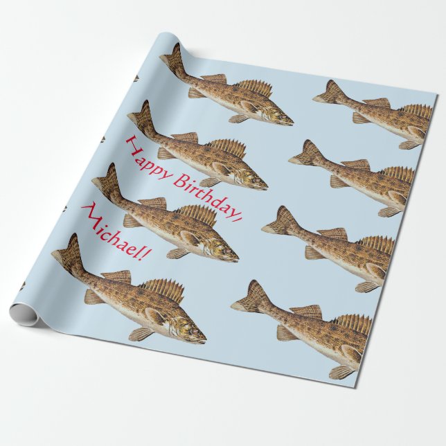 Papel De Regalo Cumpleaños personalizado de Pike de los leucomas (Desenrollado)