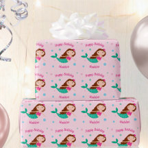 Cumpleaños personalizado rosa de sirena linda