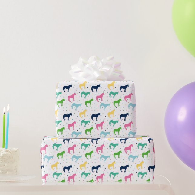 Papel De Regalo Cumpleaños Ponies Gift Wrap (Regalos de fiesta)