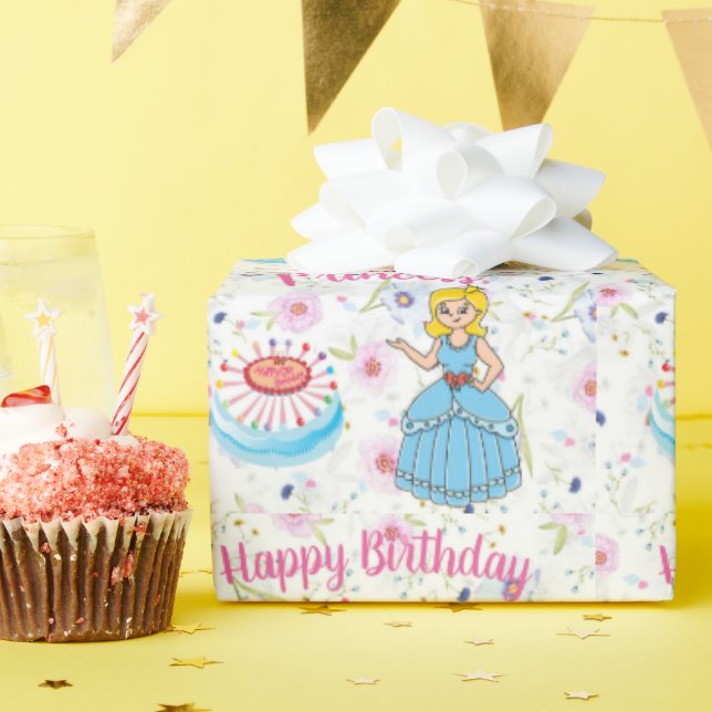 Papel de Regalo Cumpleaños Princesa (Fiesta de cumpleaños )