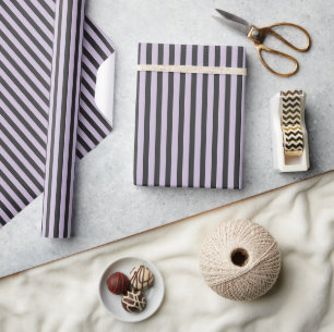 Papel De Regalo Cumpleaños Rayas Negras Blancas Moradas
