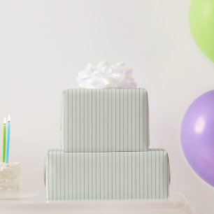 Papel De Regalo Cumpleaños Rayas Verdes Finas de Menta
