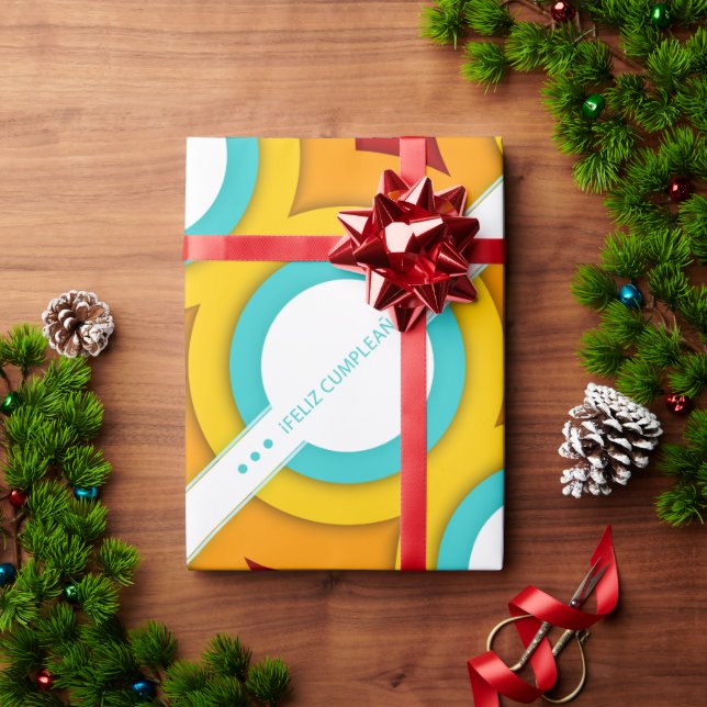 Papel De Regalo cumpleanos retro (Regalo de vacaciones)