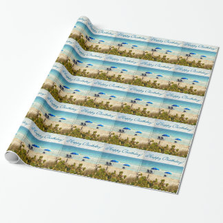 Papel De Regalo Cumpleaños Retro Tropical Beach