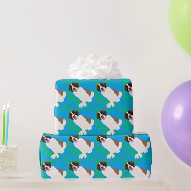 Papel De Regalo Cumpleaños San Bernard (Regalos de fiesta)