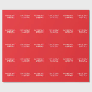 Papel De Regalo Cumpleaños Tu Nombre Minimalista Personal Moderno