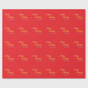 Papel De Regalo Cumpleaños Tu Nombre Minimalista Personal Moderno