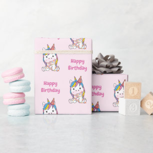 Papel De Regalo Cumpleaños Unicornio Para Niños Un Cumpleaños