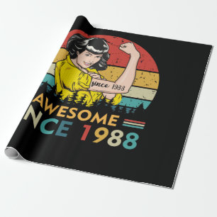 Papel De Regalo Cumpleaños Vintage 1988