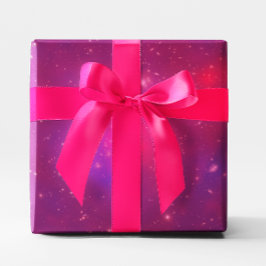 Papel De Regalo Cúmulo de galaxias con superposición rosa
