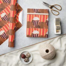Papel De Regalo Cupcake con glaseado de vainilla