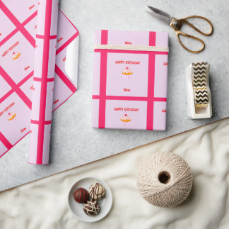 Papel De Regalo Cupcake de Cumpleaños Personalizado con Nombre