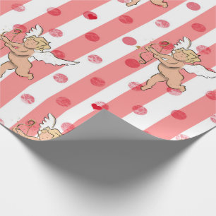 Papel De Regalo Cúpido ángel de San Valentín rosa grande