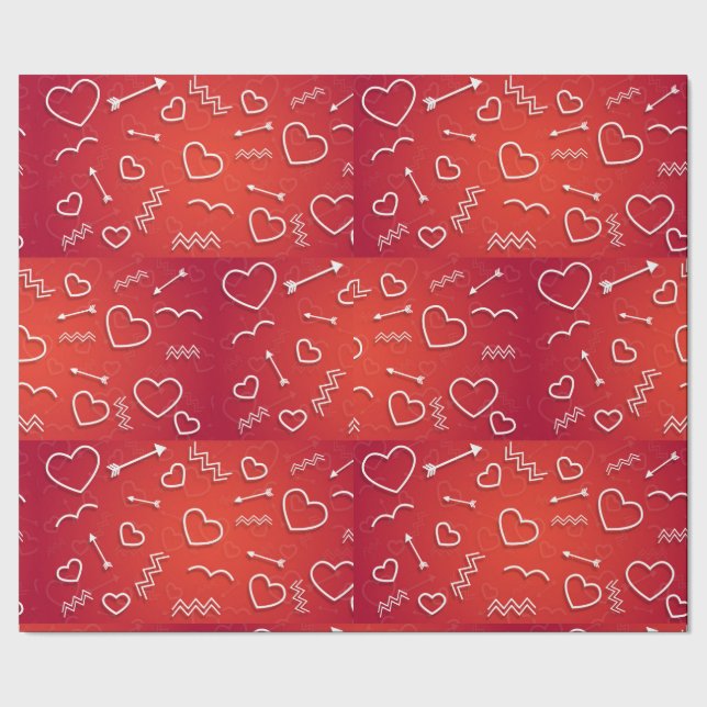 Papel De Regalo Cupid's Quiver: Abstract Geometric Love Pattern (Costura)