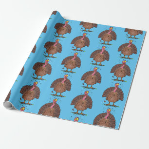 Papel De Regalo Curioso pavo de corral marrón con personalizado de
