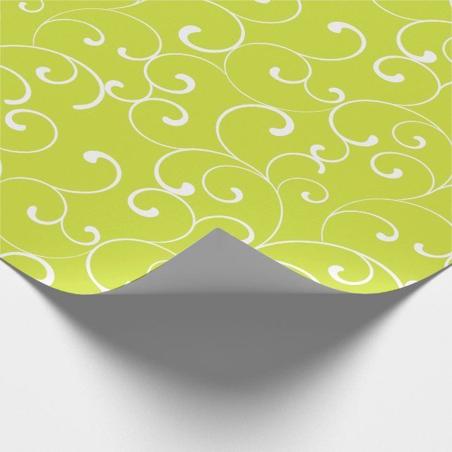 Papel De Regalo Curlos singulares modernos Lime Green (Esquina)