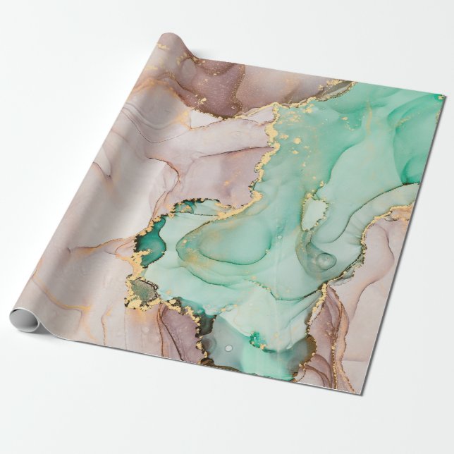 Papel De Regalo Currents of translucent hues, snaking metallic swi (Desenrollado)