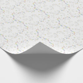 Papel De Regalo Curte de arco iris de Baby Shower Pastel de Unicor