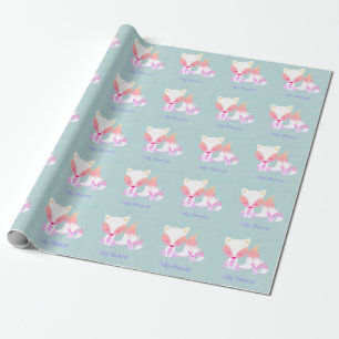 Papel De Regalo Curte Momma Fox y Baby Fox Baby Shower