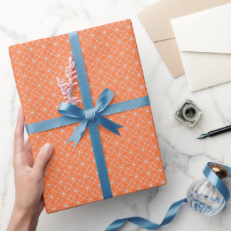 Papel De Regalo Curvas entrelazadas sobre naranja