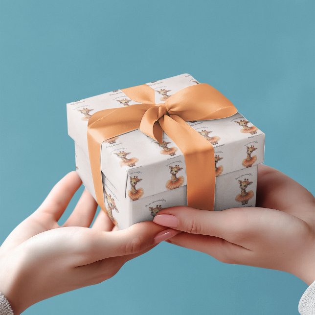 Papel De Regalo Custom Ballerina Giraffe Tutu Baby Girl Shower (Subido por el creador)