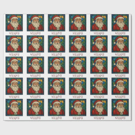 Papel De Regalo Custom Christmas Santa Art Deco Stained Glass