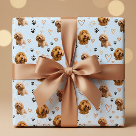 Papel De Regalo Custom Dog Photo Blue Valentine 