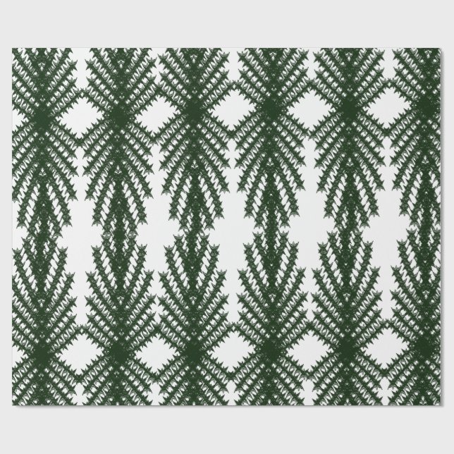Papel De Regalo Custom Forest Green Pine Tree Abstract Pattern (Superficie plana)
