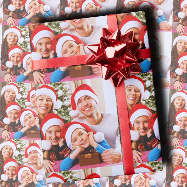 Papel De Regalo Custom Holiday Photo Collage (Subido por el creador)
