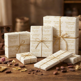 Papel De Regalo Custom Name Est Date Gold Ivory Chocolate
