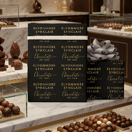 Papel De Regalo Custom Name Est Date Gold Script Chocolate