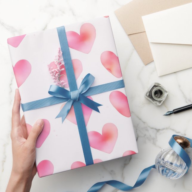 Papel De Regalo Custom Names Romantic Pink Love Design -  (Regalar)