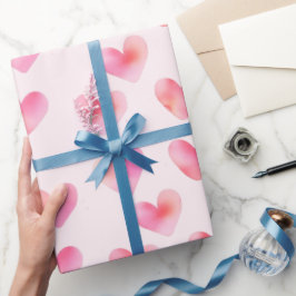 Papel De Regalo Custom Names Romantic Pink Love Design - 