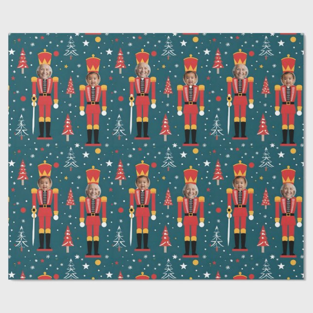 Papel De Regalo custom photo nutcracker Wrapping Paper - 2 images (Superficie plana)