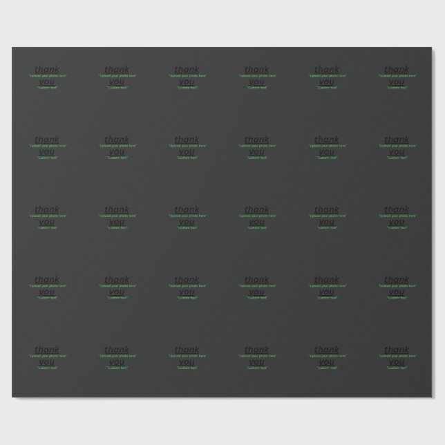 Papel De Regalo Custom Text & Upload Your Photo Personalized (Superficie plana)