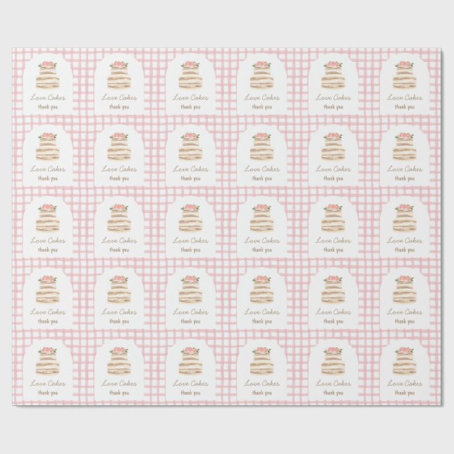 Papel De Regalo Custom Thank you Wedding Cake Business Sticker (Superficie plana)