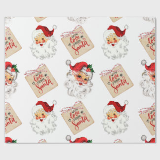 Papel De Regalo Custom Xmas Gift Wrap Retro Santa Holiday Paper