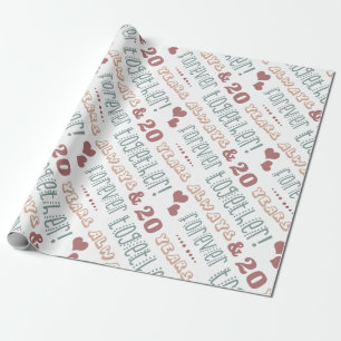 Papel De Regalo Cuta 20° Aniversario Boda