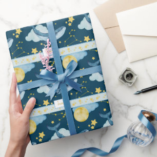 Papel De Regalo Cuta acuarela Ballenas Patrón Infantil sin Mar