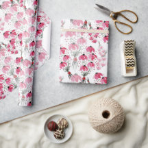 Cuta acuarela rosa Floral pintada a mano