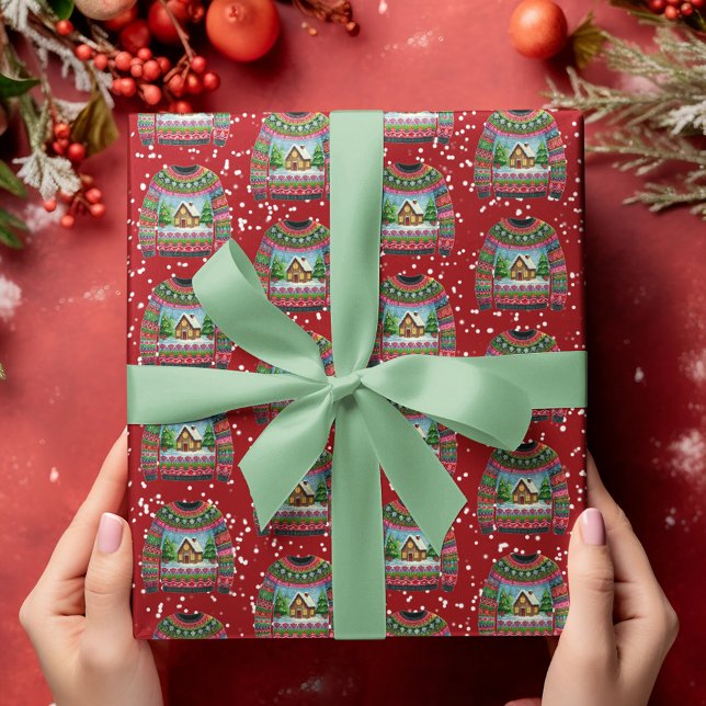 Papel De Regalo Cuta Navidad Gingerbread House Navidades feos Swea (Subido por el creador)